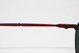 Red satin THINK PINK sunglasses glasses with black oval lenses, iridescent frame ful vue deadstock vintage 90s