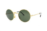 Round sunglasses round pantos STING by AK mod. 51, golden metal frame with STING writtens on arms, Deadstock 1990s