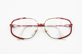 Fendi by Lozza mod. FV 35 red striped and gold eyeglasses frame, squared fendi vintage shades, Deadstock 1980s