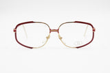 Fendi by Lozza mod. FV 35 red striped and gold eyeglasses frame, squared fendi vintage shades, Deadstock 1980s