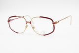 Fendi by Lozza mod. FV 35 red striped and gold eyeglasses frame, squared fendi vintage shades, Deadstock 1980s