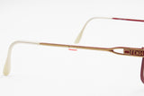 Fendi by Lozza mod. FV 35 red striped and gold eyeglasses frame, squared fendi vintage shades, Deadstock 1980s