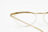 Nouvelle Vague mod. Daphney Vintage eyeglasses frame womens 50s style rockabilly, Golden bar & clear-green rims, New Old Stock 1970s