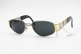 Cotton Club 975 col. 2 Vintage Sunglasses oval high design, Gunmetal & Golden Luxury style, New Old Stock 1990s