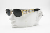 Cotton Club 975 col. 2 Vintage Sunglasses oval high design, Gunmetal & Golden Luxury style, New Old Stock 1990s