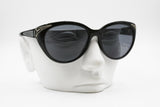 Clark by Trevi oversize cat eye black with gray lenses, Silver details lugs, New Old Stock 1980s