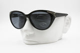 Clark by Trevi oversize cat eye black with gray lenses, Silver details lugs, New Old Stock 1980s