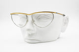 Laura Biagiotti V116 twisted golden eyebrows line, Vintage 1980s eyeglasses - sunglasses frame, New Old Stock 1980s