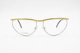 Laura Biagiotti V116 twisted golden eyebrows line, Vintage 1980s eyeglasses - sunglasses frame, New Old Stock 1980s