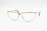 Laura Biagiotti V116 twisted golden eyebrows line, Vintage 1980s eyeglasses - sunglasses frame, New Old Stock 1980s