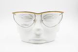 Laura Biagiotti V116 twisted golden eyebrows line, Vintage 1980s eyeglasses - sunglasses frame, New Old Stock 1980s