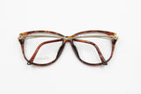 Rare Christian Dior 2545 oval eyewear frame high design arms and lugs, Caramel red with golden glitter, New Old Stock 1980s