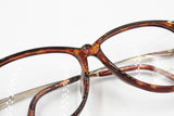Rare Christian Dior 2545 oval eyewear frame high design arms and lugs, Caramel red with golden glitter, New Old Stock 1980s
