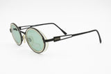 Gianni Versace Versus R32 861 NOS sunglasses, green lenses double rims, black metal, New Old Stock