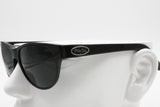 Marilyn by Sam Shaw MM 02024 wayfarer vintage sunglasses black, deep blue lenses, New Old Stock