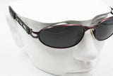 Vintage red/violet aged effect biker sunglasses wrapping oval lenses, FLOYD FL6141, New Old Stock