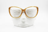 Vintage 1960s Equipe Vista big brown cat eye frame with golden glittered lines, New Old Stock glasses