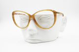 Vintage 1960s Equipe Vista big brown cat eye frame with golden glittered lines, New Old Stock glasses