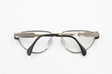 Silhouette M 6135/80 ovaloid oval cat eye frame eyewear, pale golden metal & gunmetal matt, New Old Stock 1980s