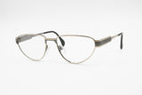 Silhouette M 6135/80 ovaloid oval cat eye frame eyewear, pale golden metal & gunmetal matt, New Old Stock 1980s