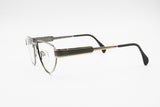 Silhouette M 6135/80 ovaloid oval cat eye frame eyewear, pale golden metal & gunmetal matt, New Old Stock 1980s