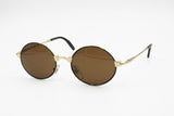 Hip round Golden Black Vintage Sunglasses, Apollo Optik 25181, Rare and cool, New Old Stock 1980s