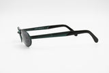 Vintage sunglasses ROLLING 786, Little oval sunglasses with green metallized metal, New Old Stock 1990s