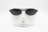 Vintage sunglasses ROLLING 786, Little oval sunglasses with green metallized metal, New Old Stock 1990s