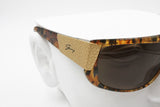 Genny 136 S Vintage hype sunglasses mask dappled & Golden big lugs, New Old Stock 1980s