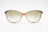 Iconic SAFILO ARLECCHINO sunglasses pale pink with white inner, shaded green lenses, New Old Stock