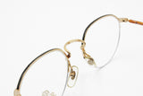 Vintage Façonnable Mod. Donna col. 717 51-19 semi rimless frame golden & black, Hand made in France, New Old Stock