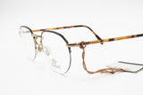 Vintage Façonnable Mod. Donna col. 717 51-19 semi rimless frame golden & black, Hand made in France, New Old Stock