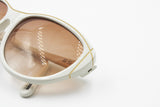 ZEISS West Germany Vintage White cat eye sunglasses, golden holes, Rockabilly luxury style, New Old Stock 80s