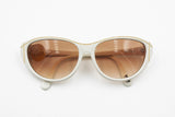 ZEISS West Germany Vintage White cat eye sunglasses, golden holes, Rockabilly luxury style, New Old Stock 80s