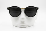 Robert La Roche Vienne round black panto sunglasses, chiseled nose and arrows, New Old Stock 1980s