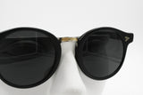 Robert La Roche Vienne round black panto sunglasses, chiseled nose and arrows, New Old Stock 1980s