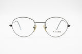 Clark by Trevi 720 48-18 black round eyeglass frame slim metal, Vintage New old Stock 1980s