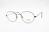 Clark by Trevi 720 48-18 black round eyeglass frame slim metal, Vintage New old Stock 1980s
