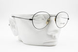 Clark by Trevi 720 48-18 black round eyeglass frame slim metal, Vintage New old Stock 1980s