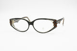 Vintage Cat eye black with strass eyeglasses frame eyewear, piece of art Hand made France, New Old Stock 1960s