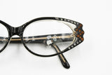 Vintage Cat eye black with strass eyeglasses frame eyewear, piece of art Hand made France, New Old Stock 1960s