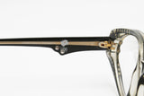 Vintage Cat eye black with strass eyeglasses frame eyewear, piece of art Hand made France, New Old Stock 1960s
