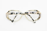 Designer Paul Richet eyewear glasses frame zebra white & black acetate, modern design, Vintage 1970