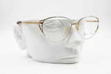 Paloma Picasso Made in Austria 3838 42 Vintage elegant Eyeglasses frame, Silver & Golden pyramids, New Old Stock 1980s