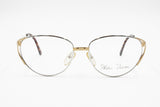 Paloma Picasso Made in Austria 3838 42 Vintage elegant Eyeglasses frame, Silver & Golden pyramids, New Old Stock 1980s