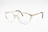 Paloma Picasso Made in Austria 3838 42 Vintage elegant Eyeglasses frame, Silver & Golden pyramids, New Old Stock 1980s