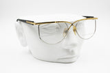 PILAR CRESPI 683 Vintage eyewear frame crisscross bar, Golden reflective & Silver, New Old Stock 80s