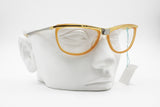 LINO VENEZIANI mod. LV 767/2 - 55 womens elegant frame eyeglasses, Caramel Golden Silver, New Old Stock 1980s