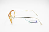 LINO VENEZIANI mod. LV 767/2 - 55 womens elegant frame eyeglasses, Caramel Golden Silver, New Old Stock 1980s