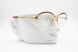 Paloma Picasso 3844 41 Made in Austria, Vintage rare eyewear frame, Oval Golden hot tones brows, New Old Stock 1980s